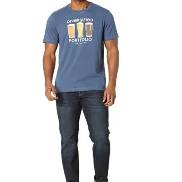 Life is Good (Size L) Men's Blue Graphic Print Cotton Casual SS Crusher T-Shirt - Picture 12 of 12